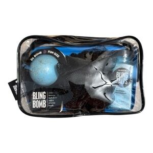 Bling Bath Set with Pouch. Set includes bath bomb, sponge and bath salts